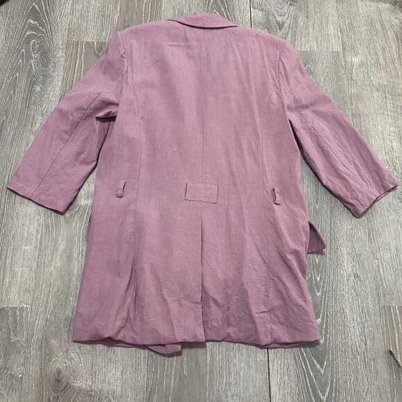 Free People Womens XS Olivia Blazer Dried Currant Linen Blend Purple Pink Jacket - Picture 5 of 5